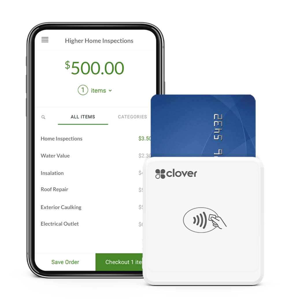 Clover bluetooth card reader with smart phone